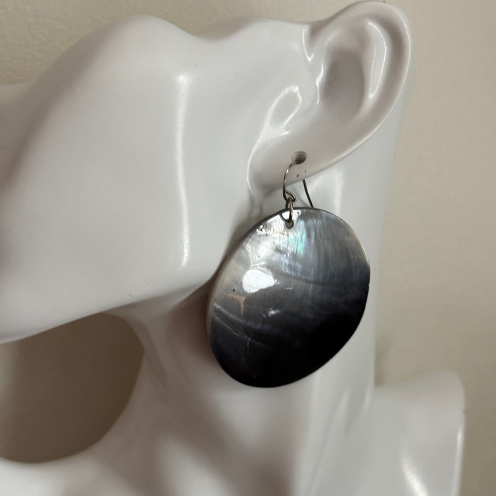 Abalone Shell Round Earrings - image 4
